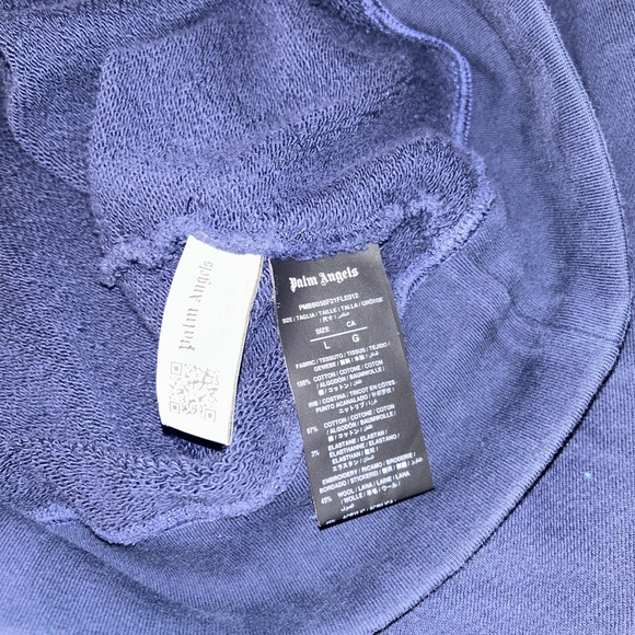 Authentic Palm Angels Navy Blue Spray Bear Hoodie Size L - Picture 4 of 6